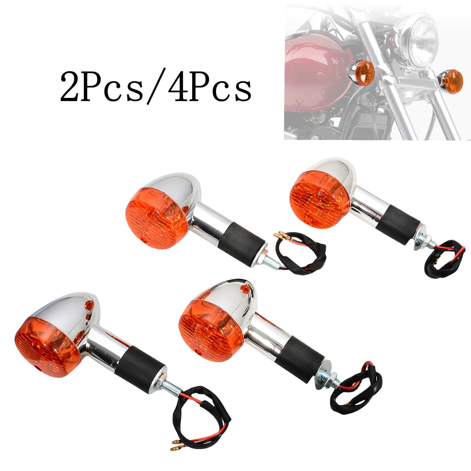 Motorcycle Front Rear Turn Signals Lights For Kawasaki Vulcan VN 750 800 900 1500 1600 1700 2000 Custom Retro Light 2Pcs 4pcs