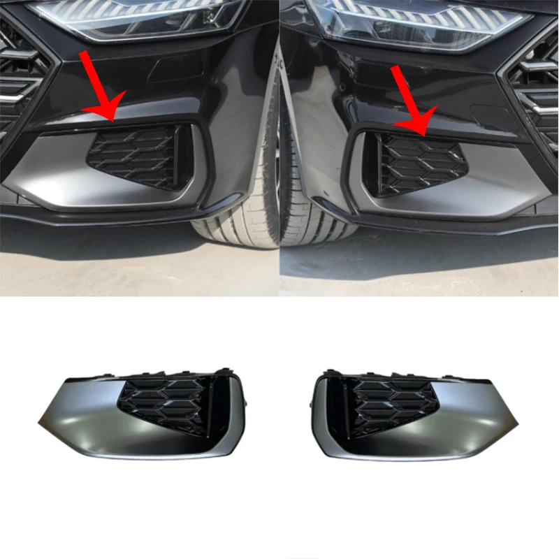 FRONT BUMPER HONEYCOMB Mesh Fog Light Grille Cover For Audi A3 8P S