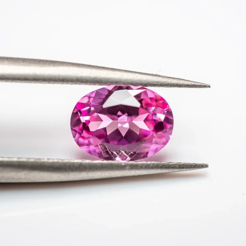 Lab Grown Sapphire Oval Cut Pink Color Top Quality Charms For DIY Jewelry Making Pendant Ring Selectable AGL Certificate