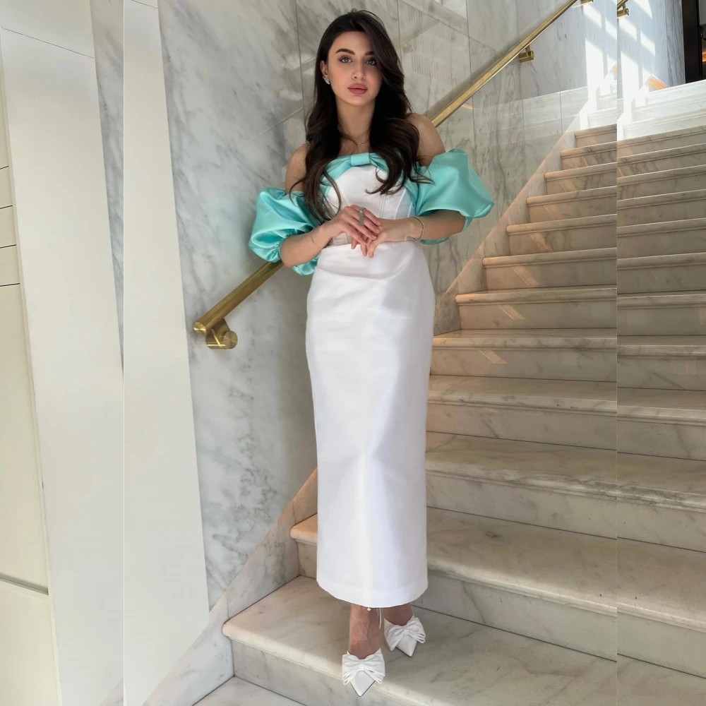 

Customized Exquisite Satin Ruched A-line Off-the-shoulder Midi Dresses Cocktail Dresses Modern Style Pastrol Unisex Chinese Styl