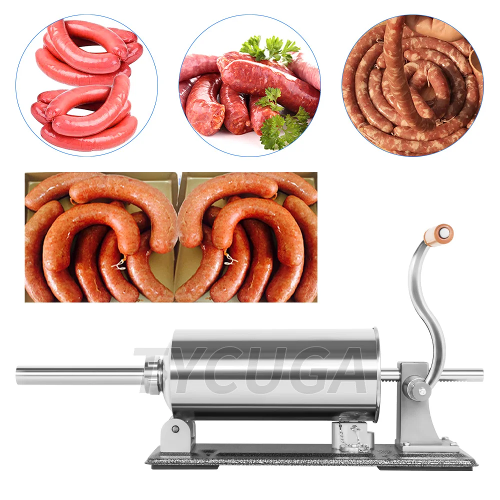 8.8LBS Stuffer per salsicce fatto in casa Macchina per rifornimento di salsicce in acciaio inossidabile Siringa per salsicce Riempitore di carne Macchina per salsicce per la cucina