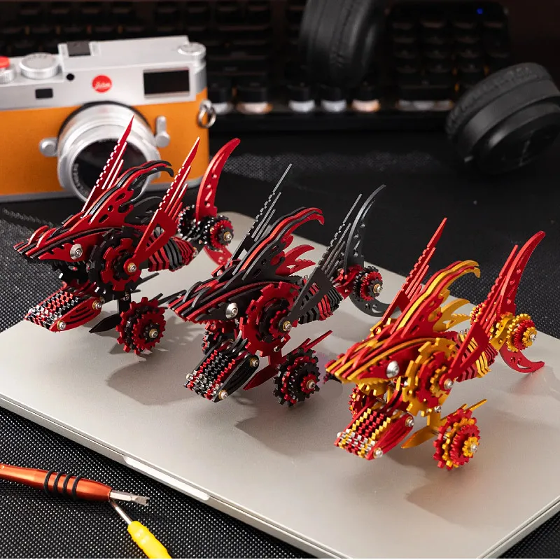 MOKR サメ Ju Chi Sha 3D メタルパズルおもちゃとプレゼント DIY ジグソー手作りモデル クリスマス新年の誕生日ギフト