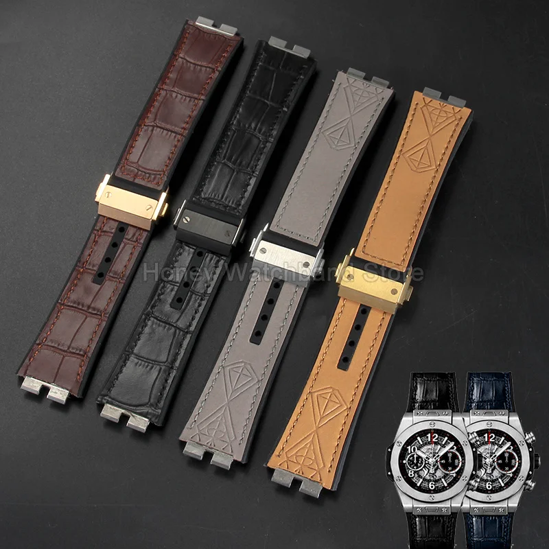 Premium Cowhide Seamless Fitting Watch Accessory for HUBLOT Big Bang 415.NX.1112 401/11/4 Quick Release Dainty Leather Watchband