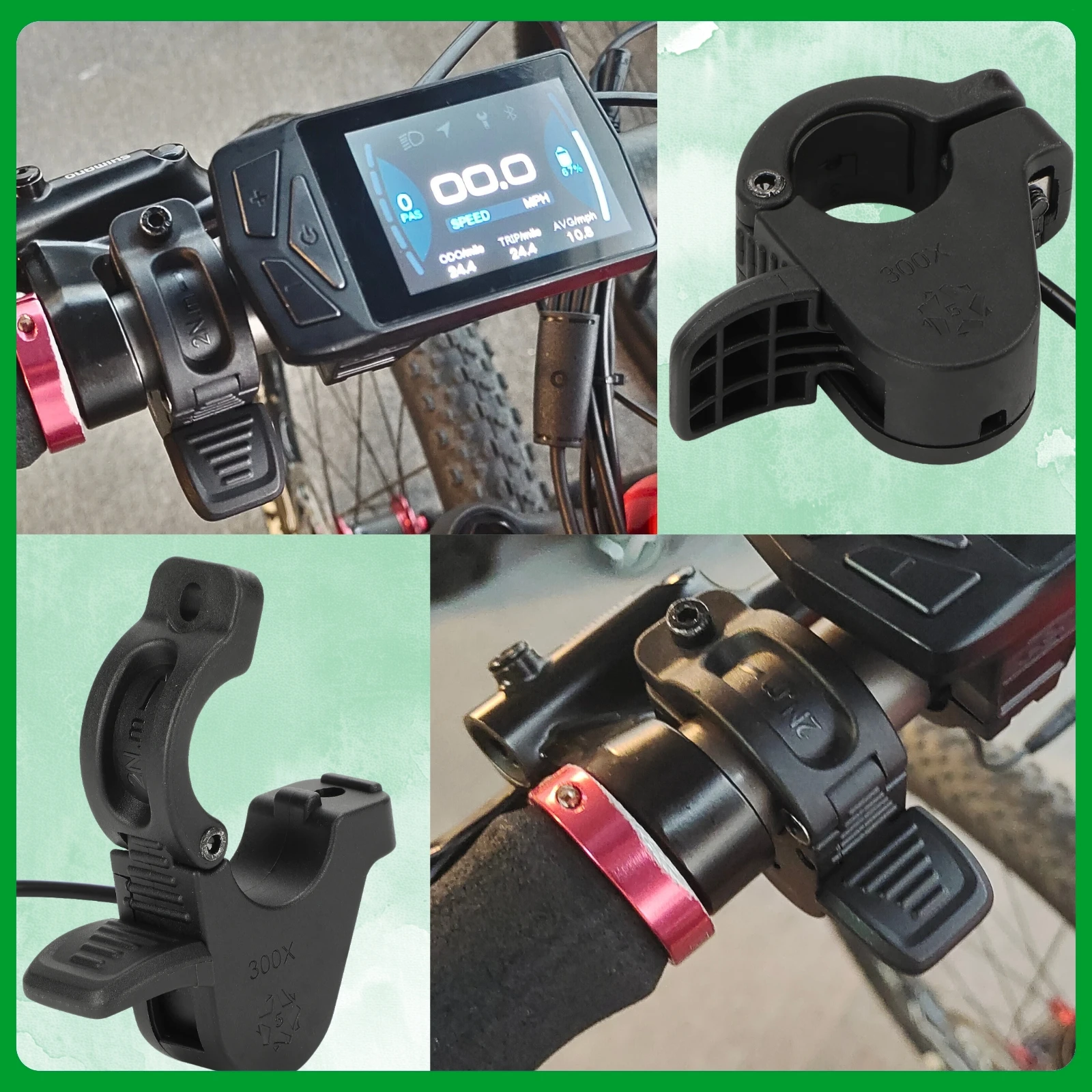 WUXING 300X Bicicleta eléctrica Acelerador de pulgar de liberación rápida, acelerador de velocidad para bicicletas eléctricas, scooters eléctricos y