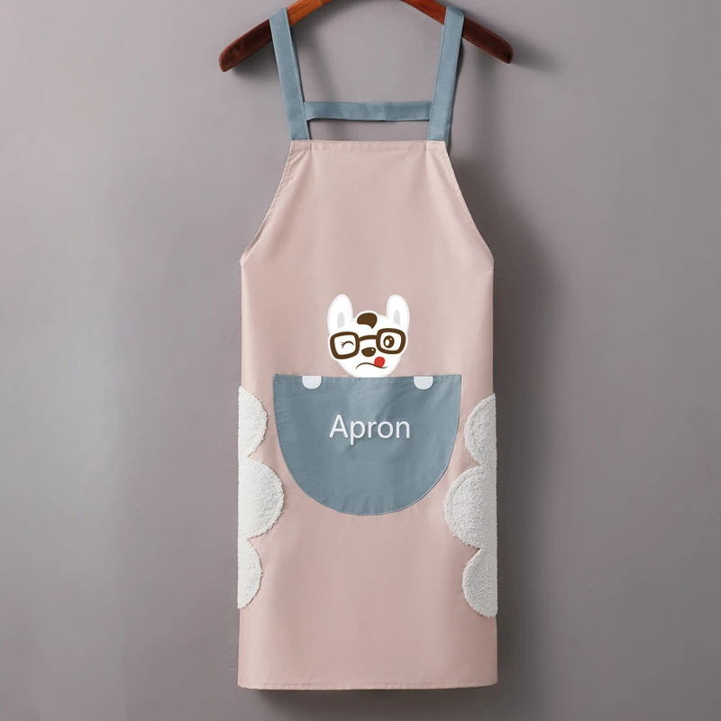 Cute Puppy Kitchen Household Cook Apron Can Wipe Hand Waterproof Oil Proof Easy To Clean Work Resistant To Dirt Cartoon Clothes