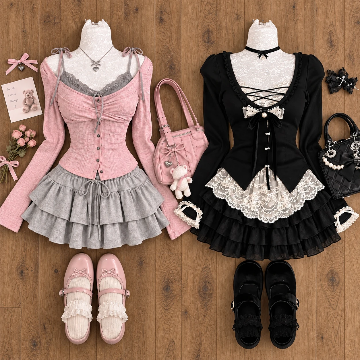 Summer Japanese Kawaii Lolita Elegant 2 Piece Sets Women Pink Y2k Bow Design Mini Skirt Suit Female Princess Sweet Chic Outfits