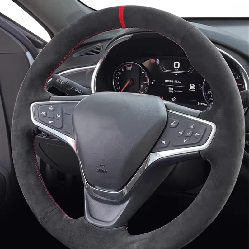 

Hand Stitched suede non-slip Genuine Leather car Steering Wheel Cover For Chevrolet Malibu XL 2015-2019 Equinox 2017-2019