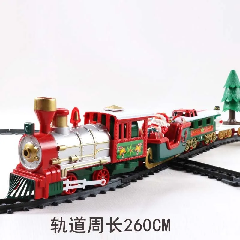 for  Christmas Electric Train Set with Music Lights Railway Track Model For Kids Home Party Holiday Gift