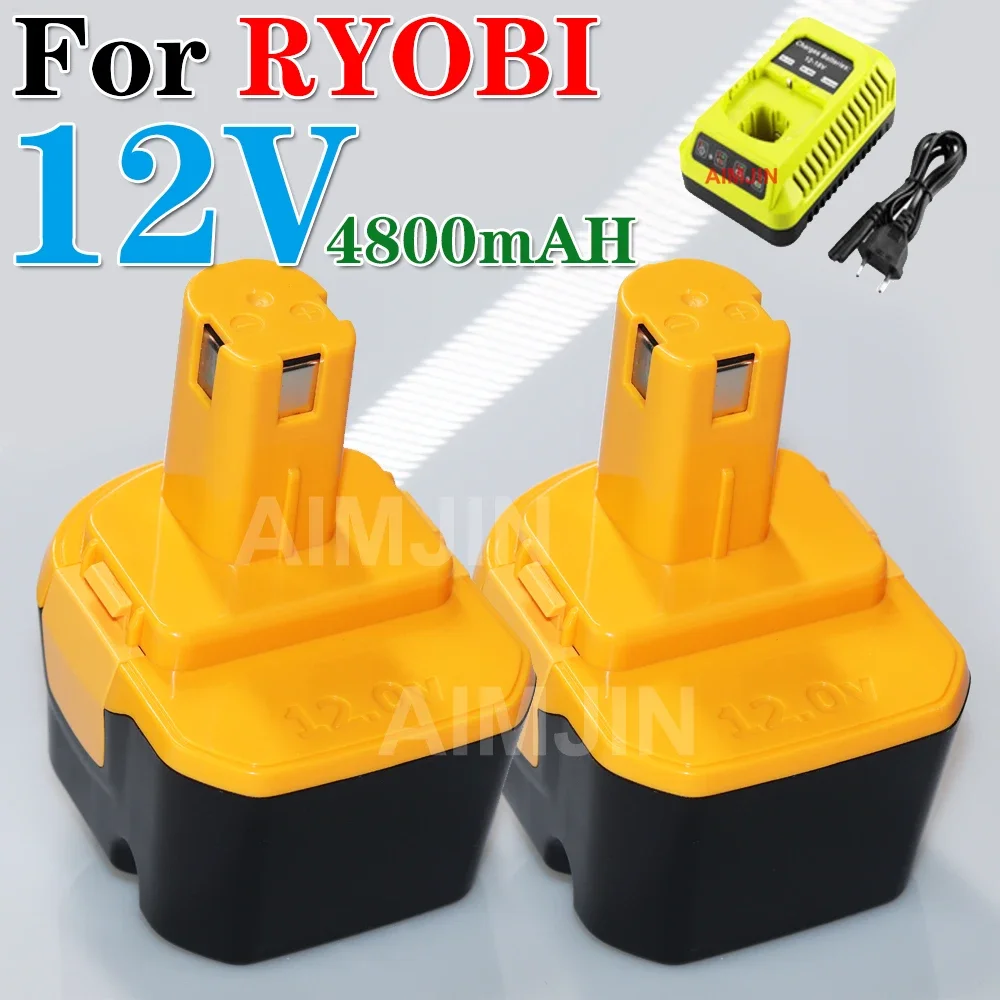 

12v 4.8Ah Replacement for Ryobi Battery 1400652 BID1211 CCD1201 CHD1201 CHD1202 CTH1201 CTH1202 FL1200 Cordless Power Tools