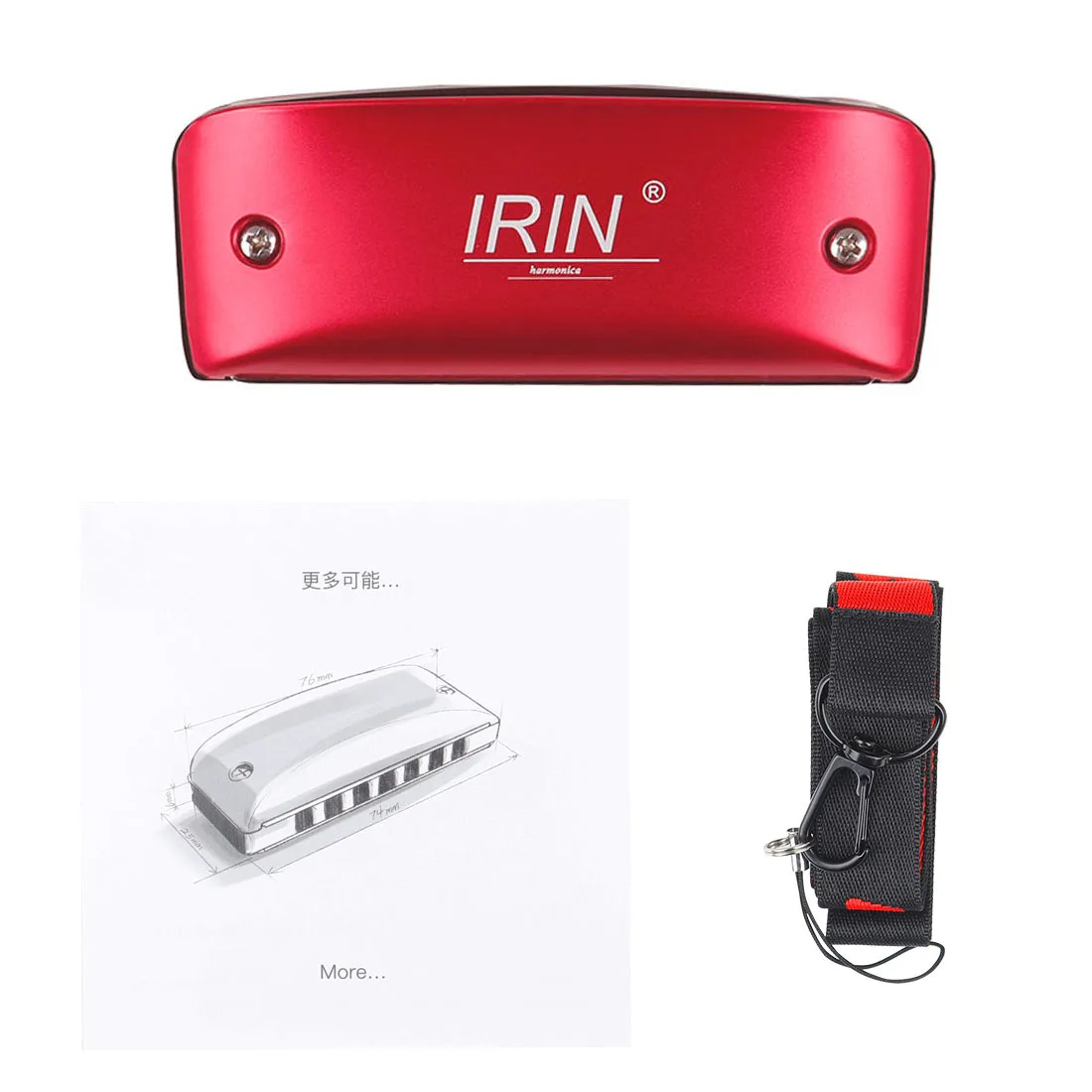 

IRIN 7-hole Blues Color Diatonic Harmonica C Key Beginner Level Professional Harmonica Instrument Wholesale