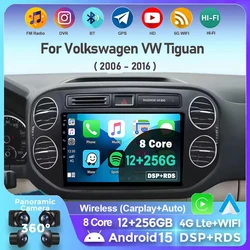 Car Radio For Volkswagen VW Tiguan 2006 2010 2016 Golf Plus Wireless Carplay Android 15 Auto Car Stereo Multimedia Player 4G GPS