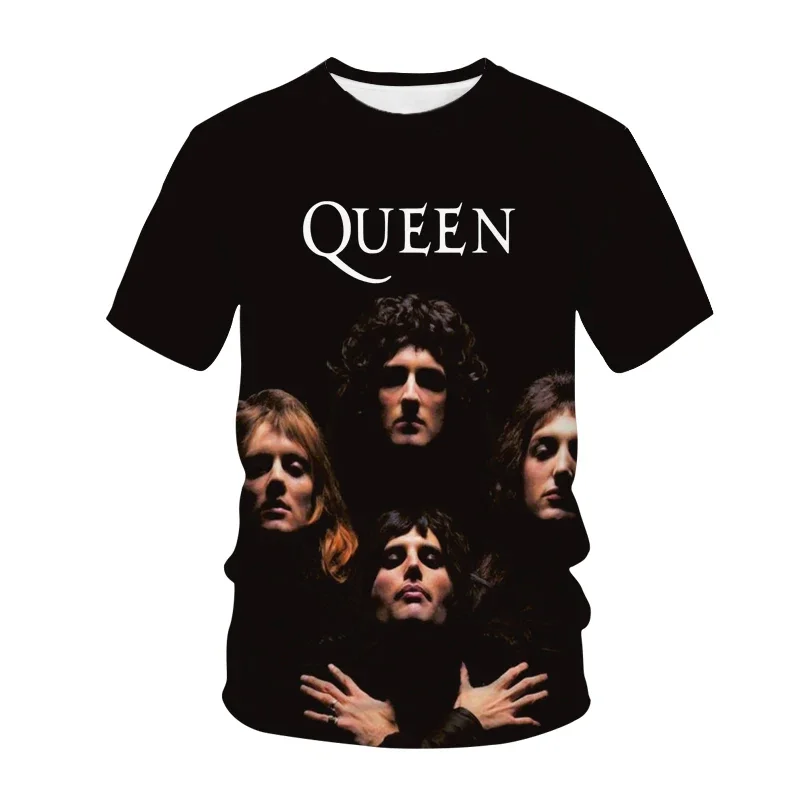 Hot Rock Band Queen T-shirts 3D Print Tees Streetwear Round Neck Short Sleeve Kid TShirt Oversized Men Women Unisex Top Clothing