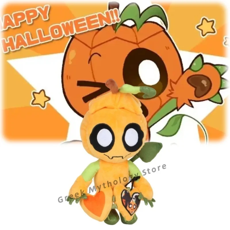 

New Dandys World Doll Plush Toy 18CM Cartoon Cute Soft Yellow Pumpkin Head Plush Dolls Toy For Kid Halloween Christmas Gift