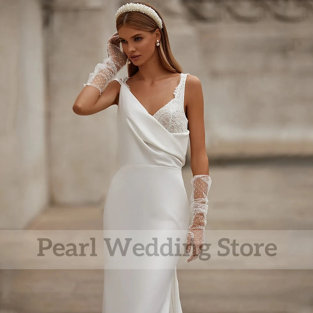 church wedding dress for bridesmaid Ivory Strapless Satin Column Floor Length Elegant Bridesmaid Dresses main image 0