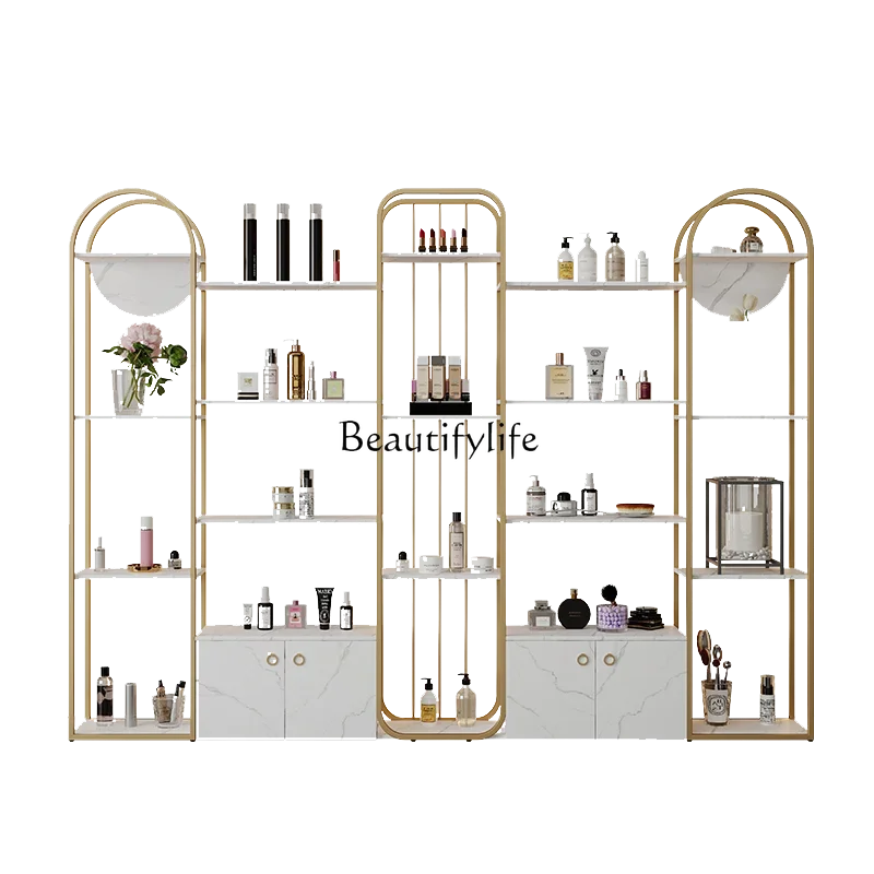 88.Cosmetics Display Cabinet Shoe Store with Light Bag Product Display Cabinet Beauty Salon Shelf