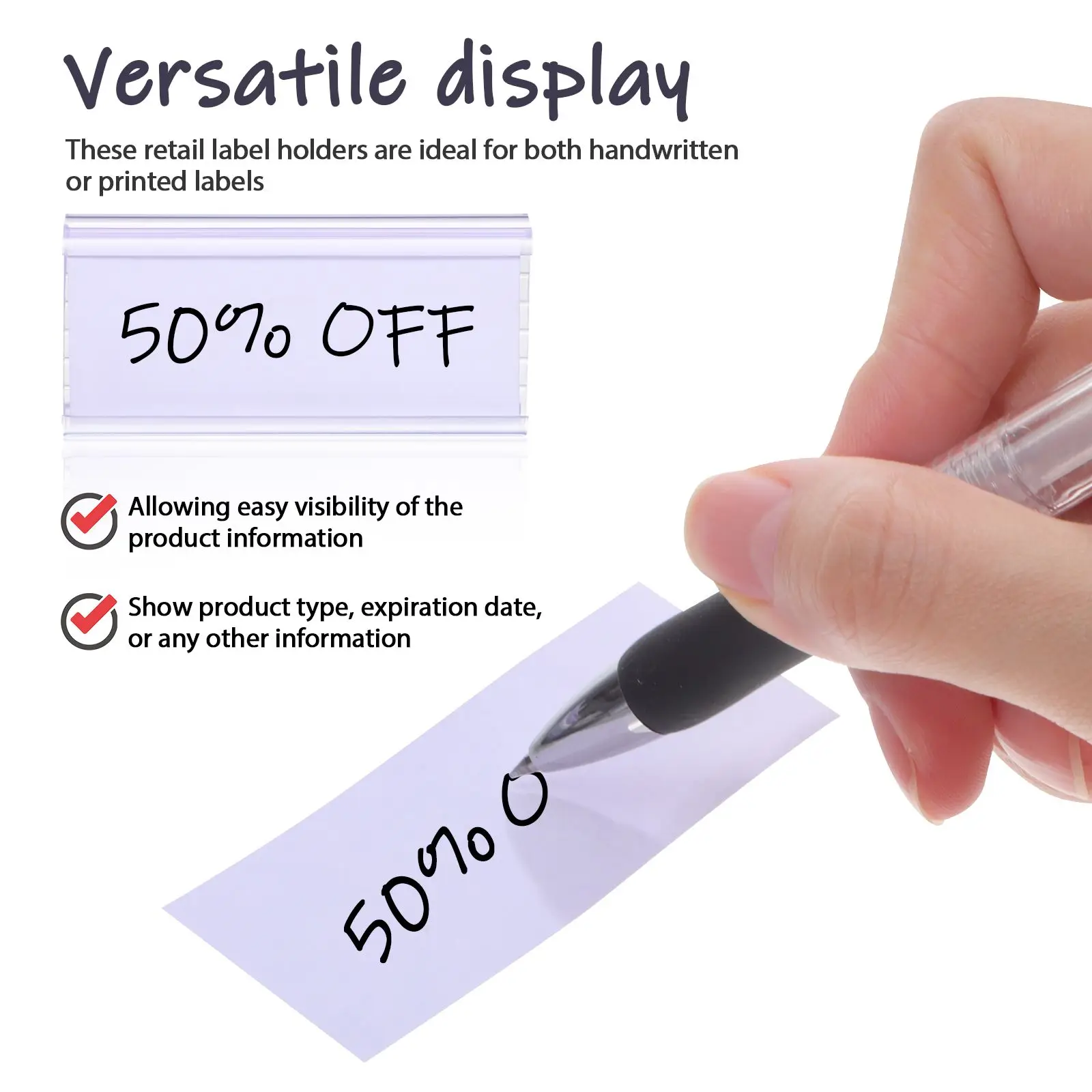 30 Set Tempat Label Bening Rak Kawat Label Rak Ritel Label Dapur Dapur Aksesori Rak Organisasi Penyimpanan