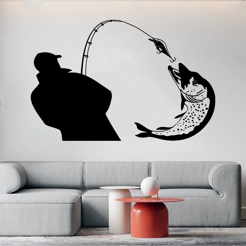 Home Decor Vinyl Wall Decal Waterproof Car Sticker Fishing Hobby Sticker Mural Art Decor Interior Wallpaper Unique Gift 2KN20