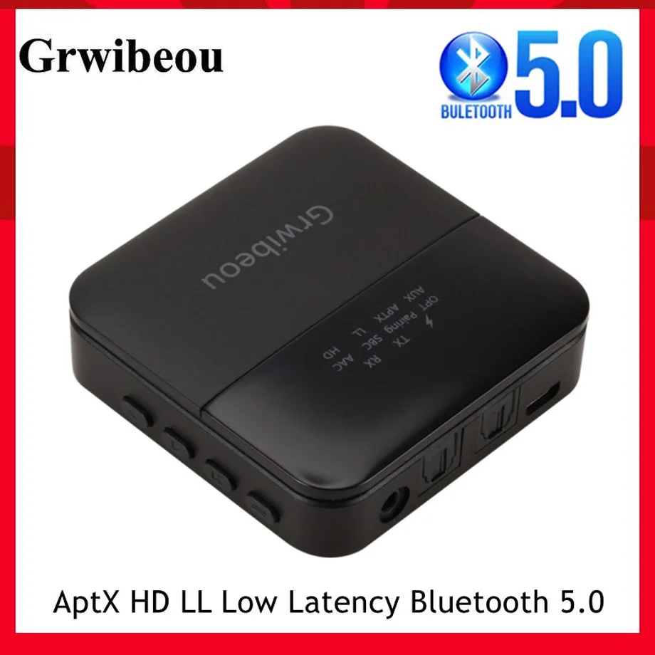 Grwibeou AptX HD LL Low Latency Bluetooth 5.0 Audio Transmitter Receiver Wireless Adapter RCA SPDIF 3.5mm Aux Jack for TV PC Car