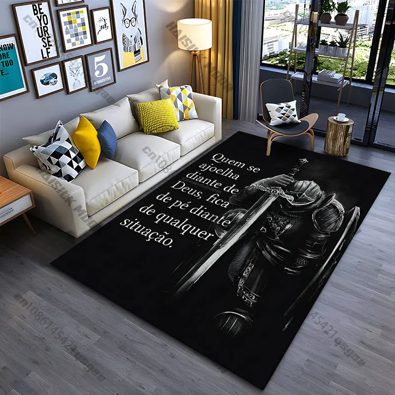 Tapis de yoga, tapis de salon, tapis de sol pour enfants, paillasson, tapis décoratif avec motifs de foi, humilité, force et résilience