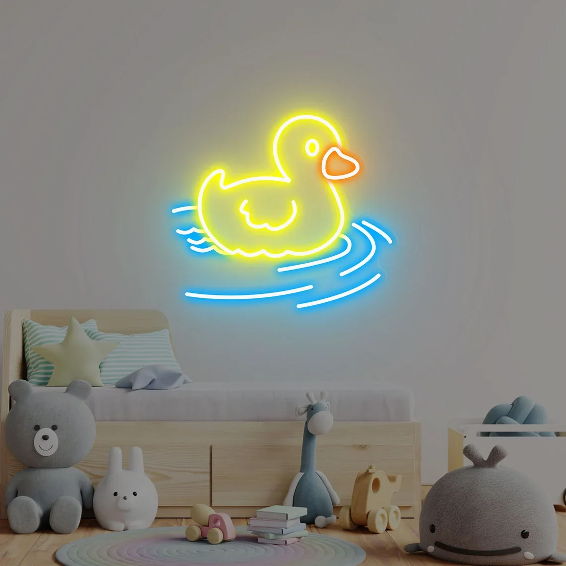 Kawaii Duck Neon Sign Custom Duck on Water Led Neon Sign Home  Wall Art Neon Kid Room Decor Lights Bedroom Decor Gifts