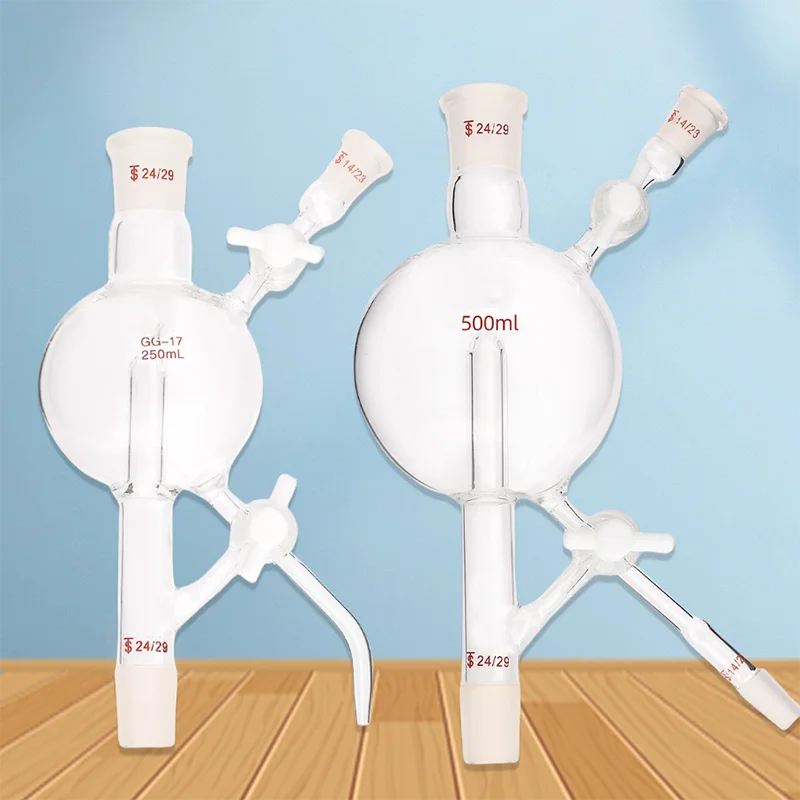 Solvent distillation head three-way PTFE piston solvent treatment device laboratory glass solvent distillation head