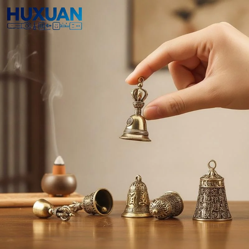 Christmas Bronze Bell Brass Handicraft Die‑casting Drop Wind Bell Creative Home Decoration Holiday Party Ornament Gift
