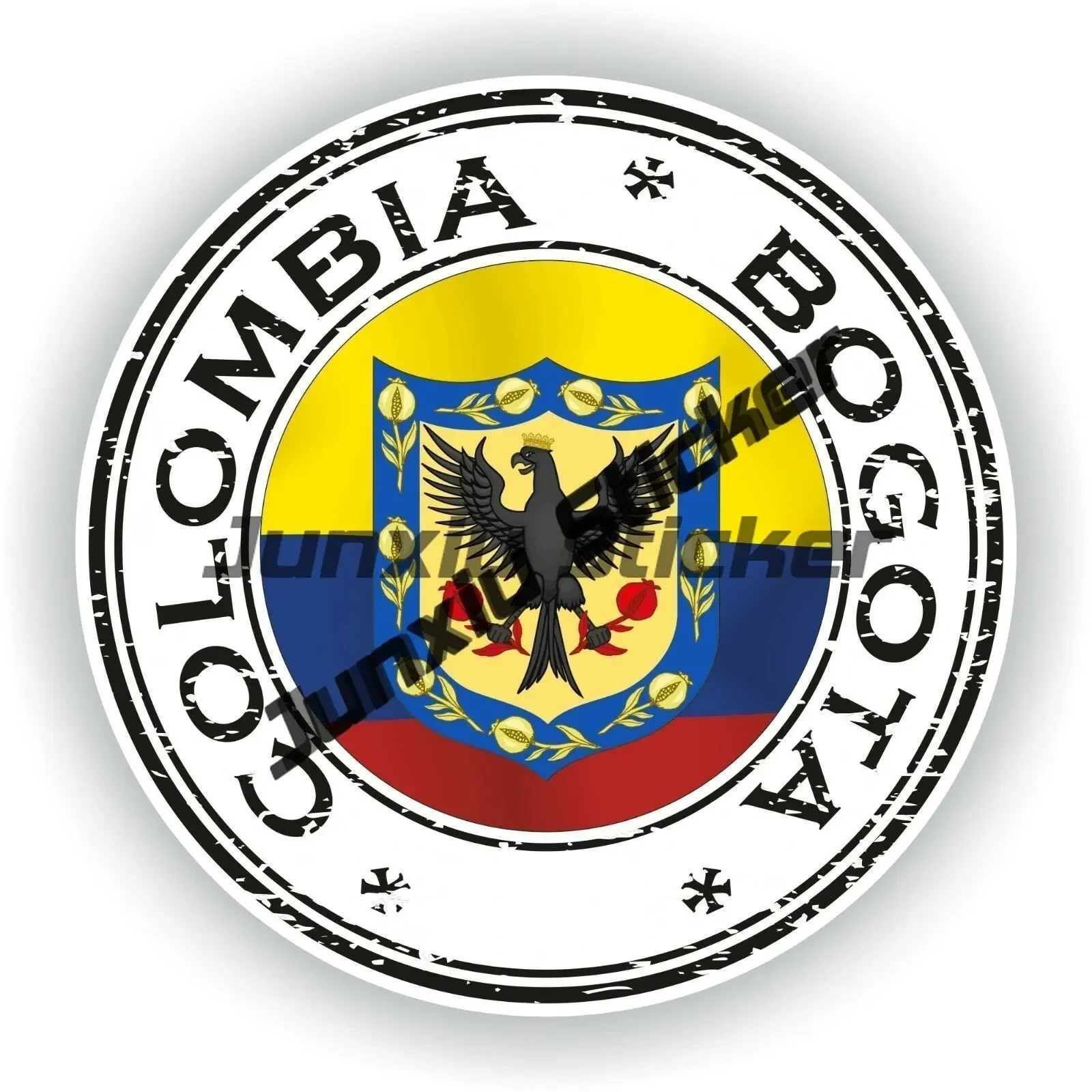 Colombia Coat of Arms Car Sticker Colombia Medellin Stamp Seal Sticker Decal Bogota City Coat of Arms Colombia Car Decal Decor