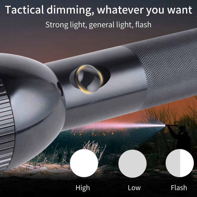 WASING Explosion-Proof Flashlight LED Aluminum Alloy Rechargeable Flashlight