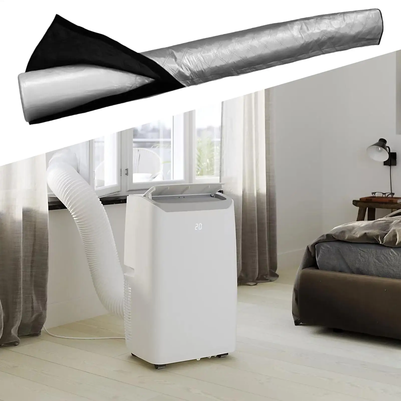 Pipe Insulation Wrap Air Conditioner Hose Thermal Cover Sleeve Exhaust Tube Protective Sleeve For Outdoor Backyard Garage Garden