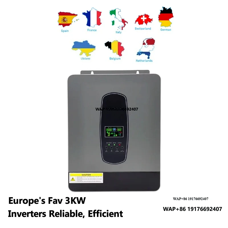 

24V 240V 3kW Hybrid Solar Inverter with MPPT Solar Charging Controller On/Off Grid Output 3000W Hybrid Inverter