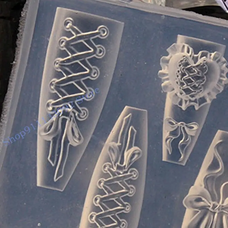 قالب سيليكون لفن الأظافر على شكل قلب من H9ED يصنع أداة حرفية ساحرة فريدة من نوعها #2