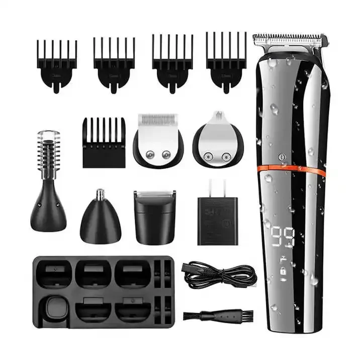 2023 new Professional Waterproof Hair Clipper for Men Rechargeable Cordless electric razor 6 in 1 Hair Beard Trimmer