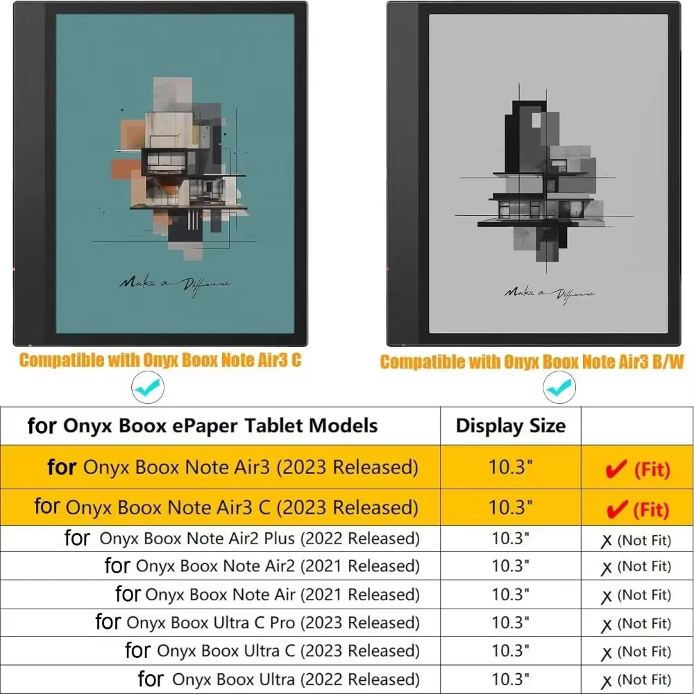 Case for 10.3" Boox Note Air3 C/ Air3 B/W (2023) cover case Slim Lightweight PU Leather Book Folio Cover - view 2