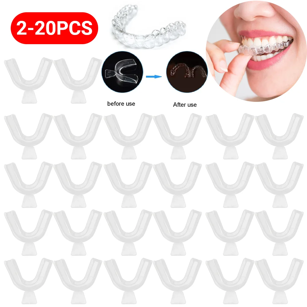 2/4pcs Soft Silicone Tooth Orthodontic Braces Set Mouth Guard Protector Dental Teeth Whitening Trays Retainers Oral Hygiene Care