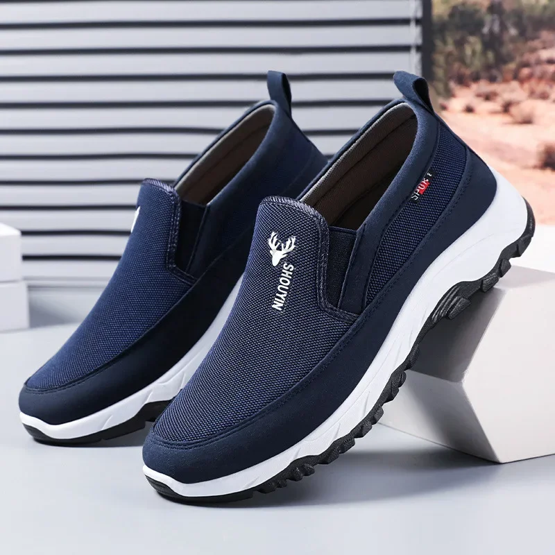 Men Tennis Shoes Warm Breathable Soft Soled Non Slip Casual Shoes Comfortable Slip on Walking Shoes Winter Vulcanized Shoes