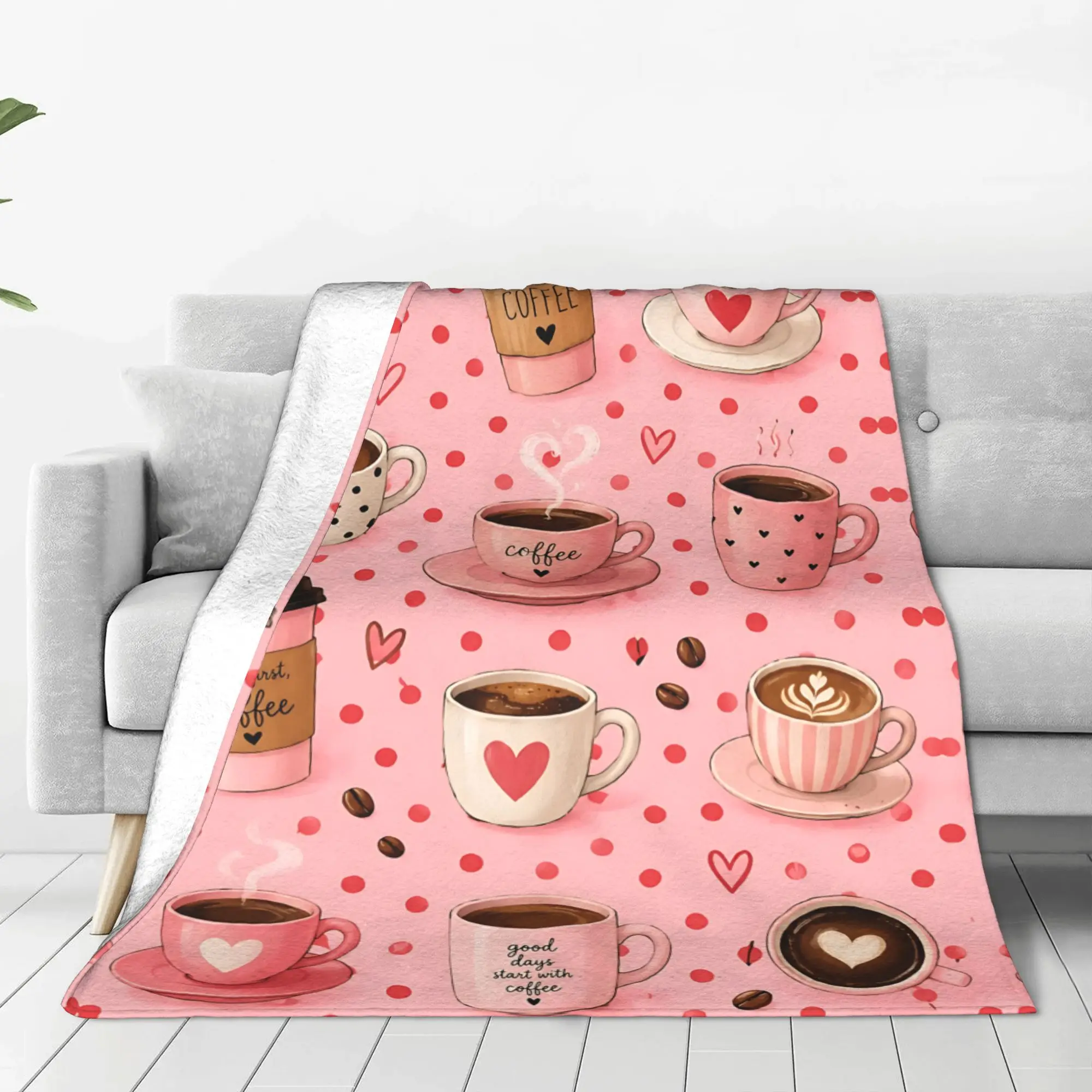 1PC Home Coffee Aesthetics Vibes Daily share ideas Blanket Throw Super Cosy Plush Living Room Sofa Gift Christmas Happy New Year