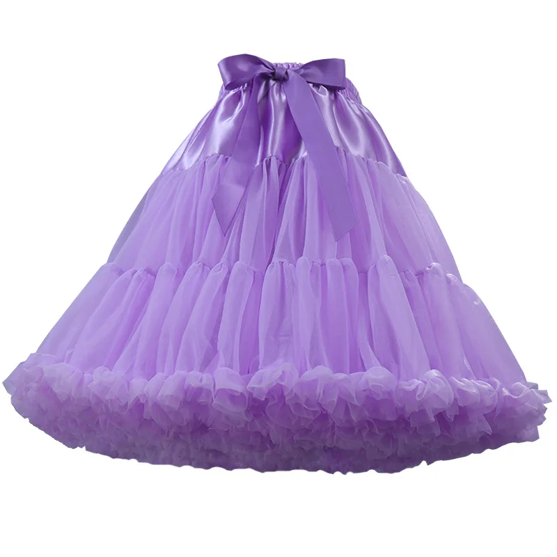 

Womens Tulle Petticoats with Ribbon Elastic Waist Tutu Skirts Ballet Dance Cosplay Costumes