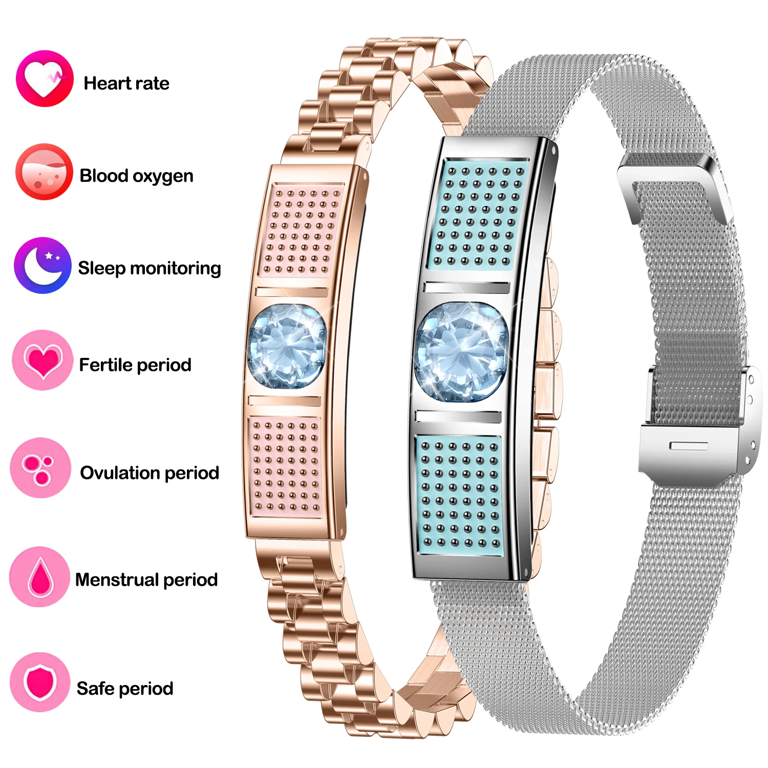 

Smart Bracelet Women Men,Heart Rate Sleep Monitoring Multiple Exercise Modes,HRV Monitoring,Female Menstrual Cycle Monitoring