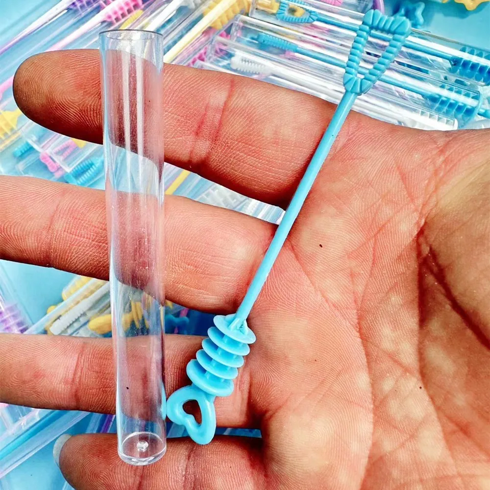 Jouet de soufflage de bulles pour enfants, Mini Compact et Portable d'été, petit Tube à essai de 10CM, bâton de bulle avec eau à bulles