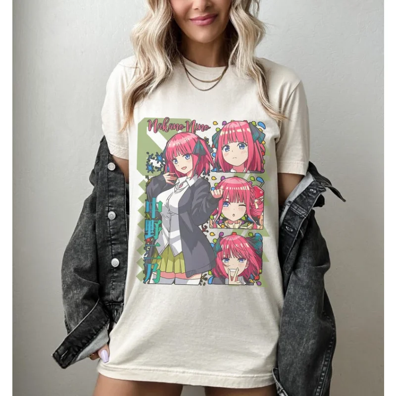 Nino Nakano T-shirt  Hot Nakano Nino 5-toubun no Hanayome Gift Shirt