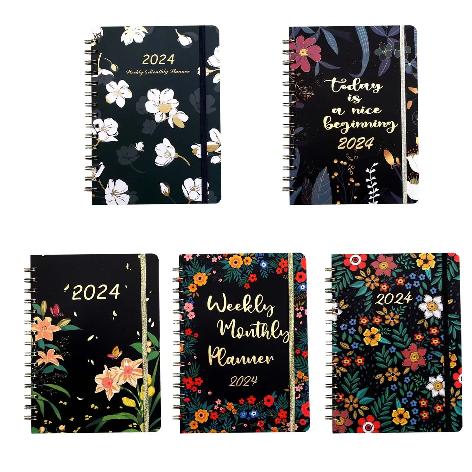 Weekly Planner Journal 2024 A5 Binding Notebook Monthly Appointment Book for Personal Time Management Schedule Organizer
