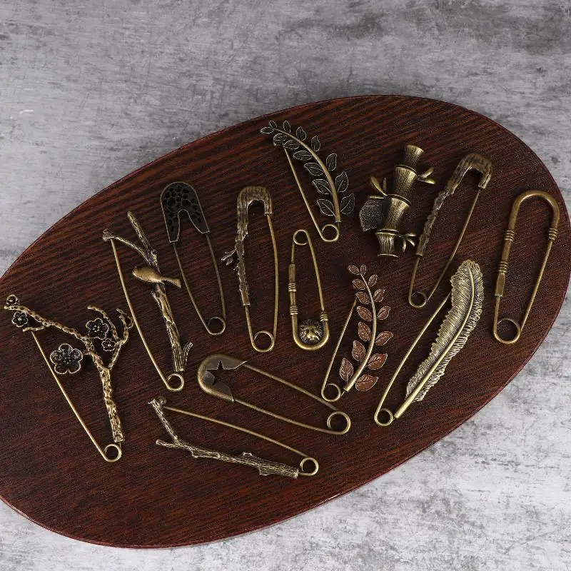 Neue Mode Große Broschen Zweig Dekoration Vintage Bronze Brosche Pullover Schal Schnalle Strickjacke Anzug Große Pin