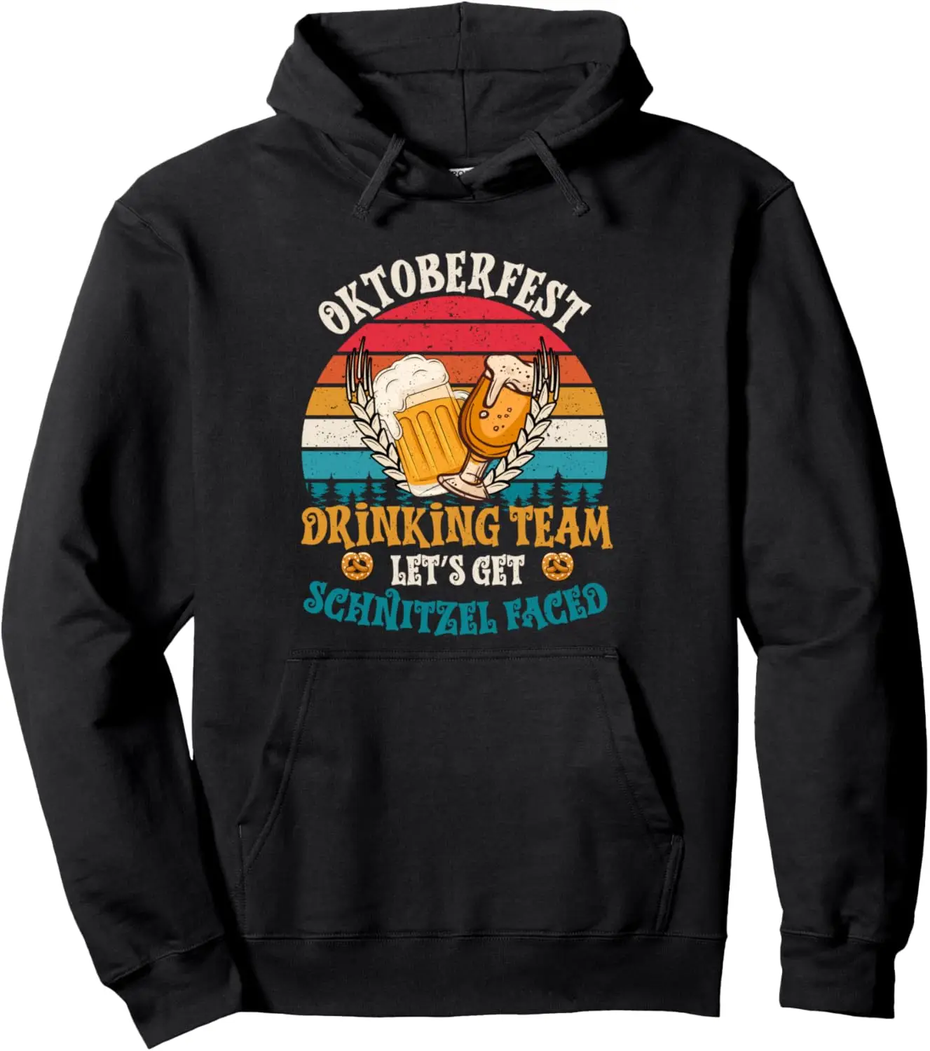 Oktoberfest Team Lets Get Schnitzel Faced German Men Women Pullover Hoodie Unisex Autumn Streetwear Tops Graphic Hoodie