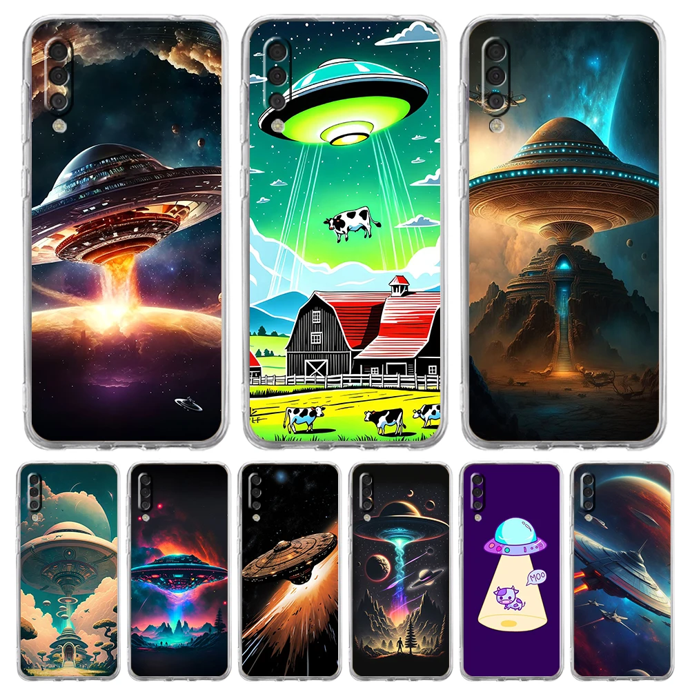 Alien Martian UFO Soft TPU Cover for Samsung Galaxy A25 A23 A22 A52S A52 A55 A72 A51 A71 A41 A31 A13 5G Transparent Phone Case