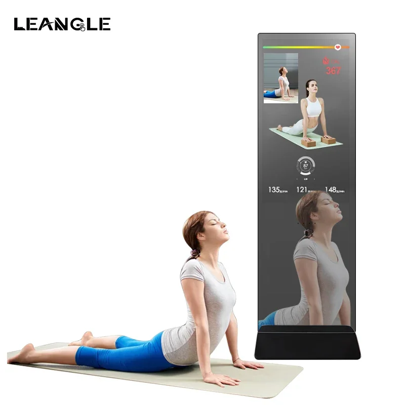 Smart Fitness Mirror Screen Interactive Screens Factory Price Interactive Smart AI Fitness Touch Mirror Kiosk Display