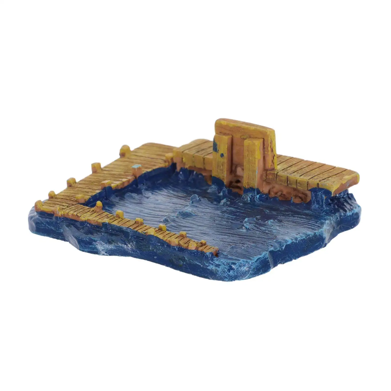 

Miniature Pier Figurine for Sand Tray Therapy Realistic Resin Dock Model for Dollhouse Aquarium Landscaping Decor Fairy Garden