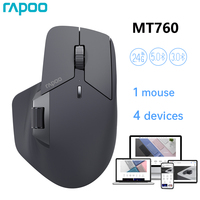 Original Rapoo MT760 Rechargeable Multi-mode Wireless Mouse Ergonomic Easy-Switch Up to 4 Devices Bluetooth Mouse Office Mice