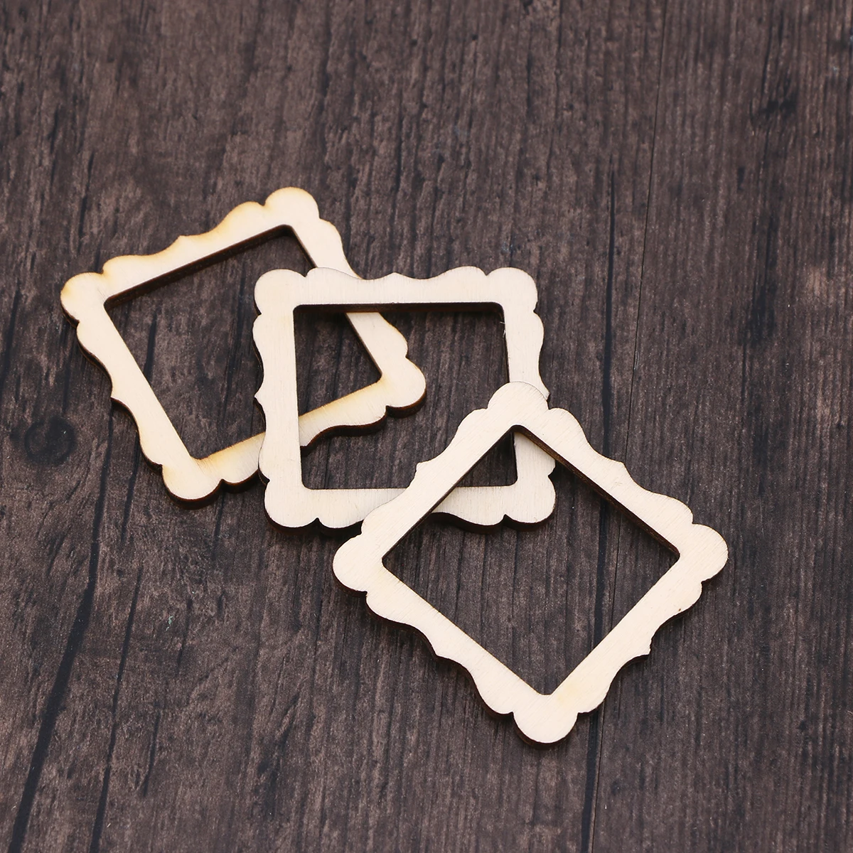 

10pcs Wooden Photo Frame Accessories Diy Crafts Carving Embellishments Premium Wood Decorations Creative Handicrafts For