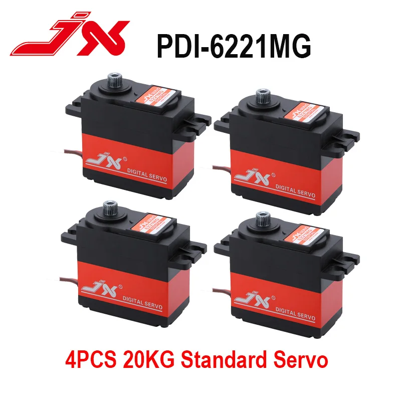 4PCS JX PDI-6221MG 20kg Servo Large Torque Metal Gear Digital Coreless Servo For 1/10 1/8 RC Car Crawler Boat Helicopter Model