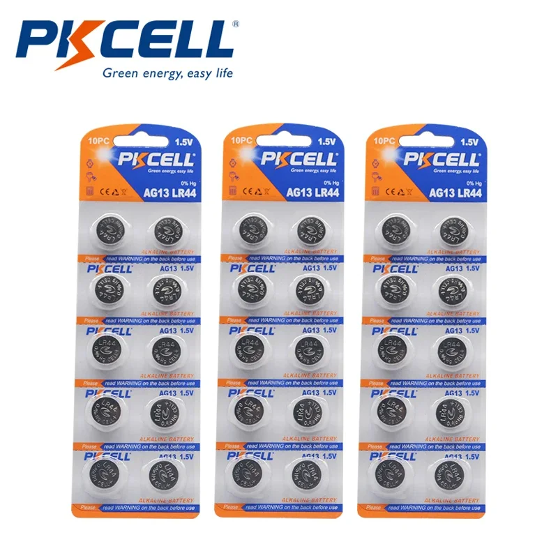 

30PCS 1.5V AG13 LR44 L1154 RW82 SR1154 SP76 Pila SR44 Button Batteries 357A A76 LR1154 GP7 Cell Coin Watch Toys Remote Battery